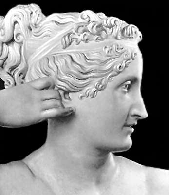 Антонио Канова. Портрет Паолины Боргезе в образе Венеры. Мрамор. 1805-1807. Фрагмент. Галерея Боргезе. Рим.